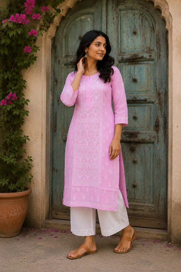 Pink_Cotton_Embroidered_Straight_Kurta_For_Women