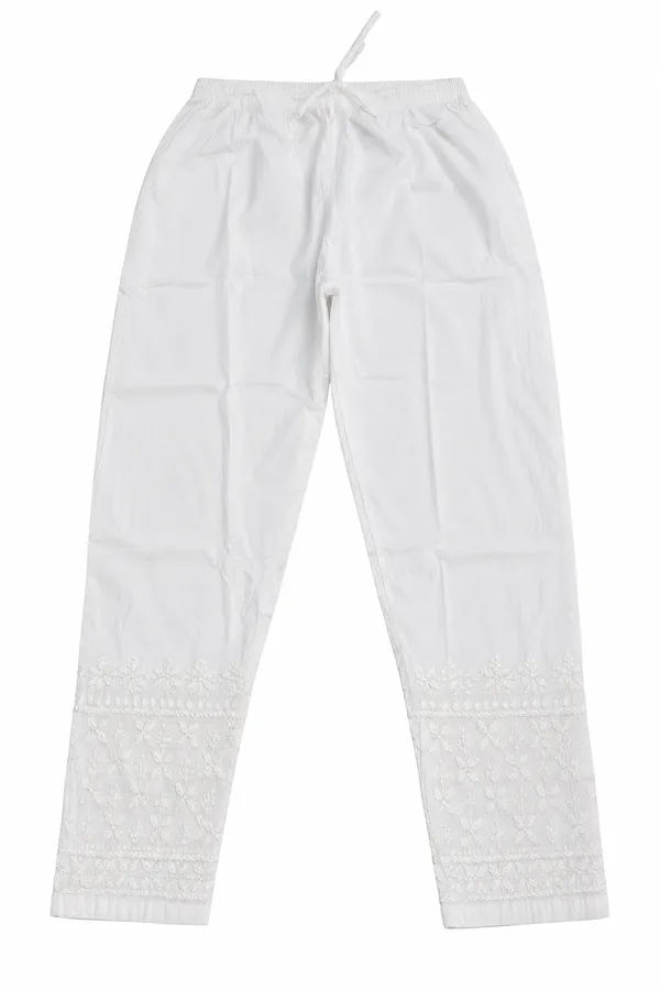 White_Chikankari_Embroidered_Straight_Pants_for_Women