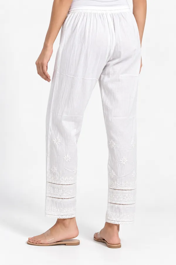 White_Floral_Chikankari_Embroidered_Straight_Pants_with_Lace_Detailing