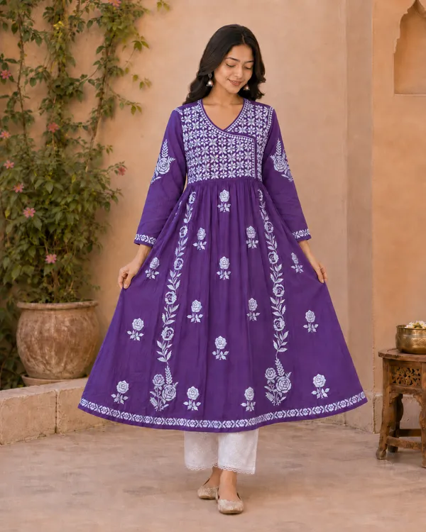 Purple_Cotton_Floral_Embroidered_Anarkali_Kurta_For_Women