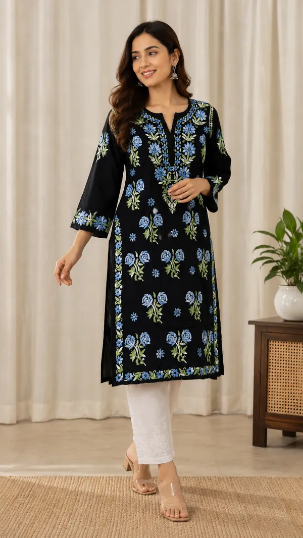 Black_Floral_Straight_Kurta_For_Women
