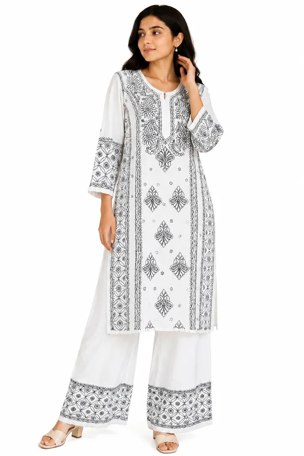 White_Printed_Straight_Kurta_Palazzo_Set_For_Women