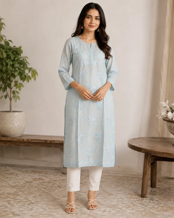 Light_Blue_Embroidered_Straight_Kurta_For_Women