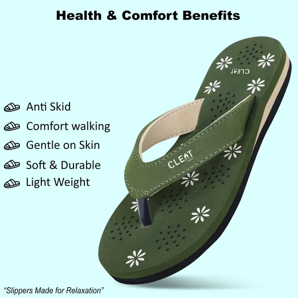 Cleat_Women�S_Comfortable_Breathable_Soft_Pu_Slippers_Stylish_Lightweight_Daily_Wear_Flats_For_Ladies_Durable_Non_Slip_Casual_Footwear_For_Home_&_Outdoor_Use