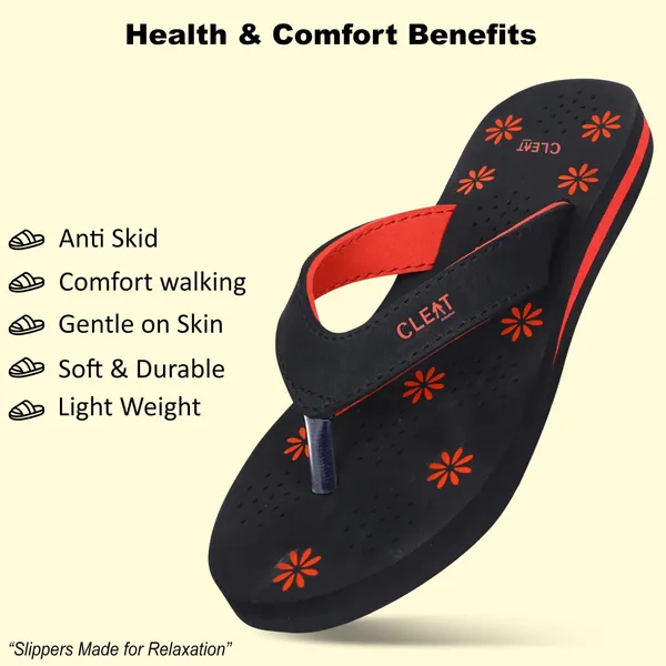 Cleat_Women�S_Comfortable_Breathable_Soft_Pu_Slippers_Stylish_Lightweight_Daily_Wear_Flats_For_Ladies_Durable_Non_Slip_Casual_Footwear_For_Home_&_Outdoor_Use