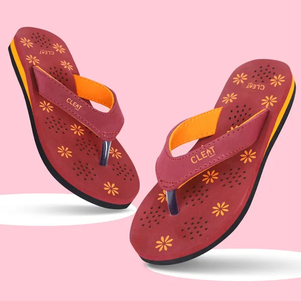 Cleat_Women�S_Comfortable_Breathable_Soft_Pu_Slippers_Stylish_Lightweight_Daily_Wear_Flats_For_Ladies_Durable_Non_Slip_Casual_Footwear_For_Home_&_Outdoor_Use