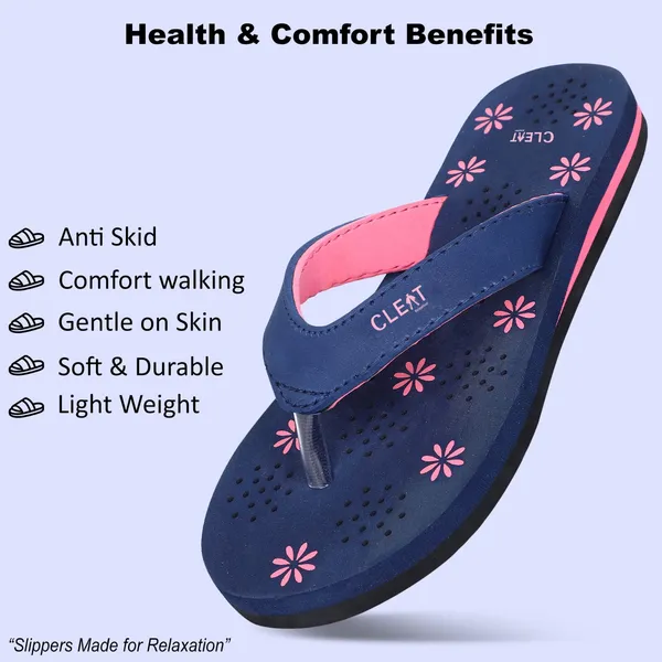Cleat_Women�S_Comfortable_Breathable_Soft_Pu_Slippers_Stylish_Lightweight_Daily_Wear_Flats_For_Ladies_Durable_Non_Slip_Casual_Footwear_For_Home_&_Outdoor_Use