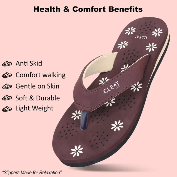 Cleat_Women�S_Comfortable_Breathable_Soft_Pu_Slippers_Stylish_Lightweight_Daily_Wear_Flats_For_Ladies_Durable_Non_Slip_Casual_Footwear_For_Home_&_Outdoor_Use
