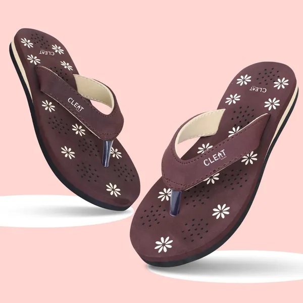 Cleat_Women�S_Comfortable_Breathable_Soft_Pu_Slippers_Stylish_Lightweight_Daily_Wear_Flats_For_Ladies_Durable_Non_Slip_Casual_Footwear_For_Home_&_Outdoor_Use