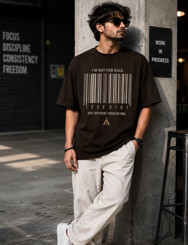 Brown_Cotton_Oversized_Barcode_Graphic_Print_T-Shirt_For_Men