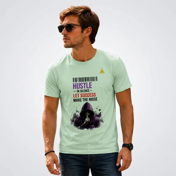 Sea_Green_Cotton_Printed_Crew_Neck_T-Shirt_For_Men