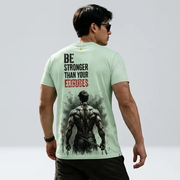 Sea_Green_Cotton_Printed_Round_Neck_T-Shirt_For_Men