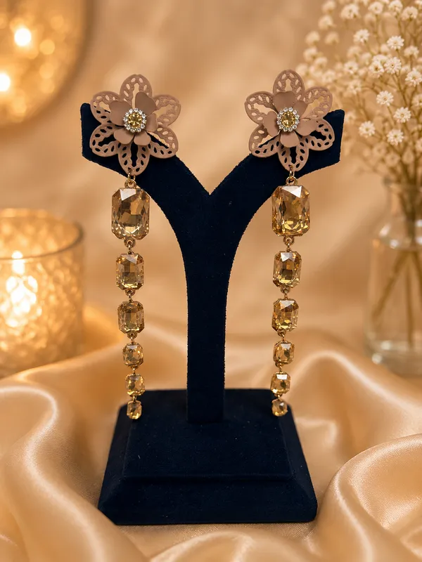 Floral_Crystal_drop_earring_