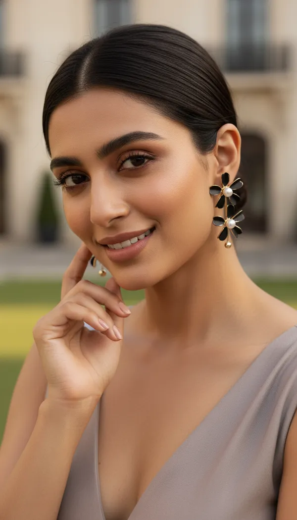 Flower_Of_Eaden_Drop_Earrings_Black_Gold