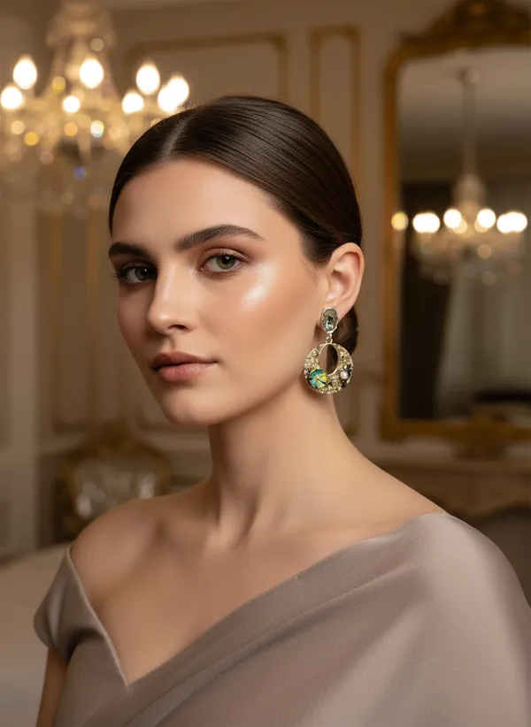Handworked_Crystal_Loop_Earrings_Copper