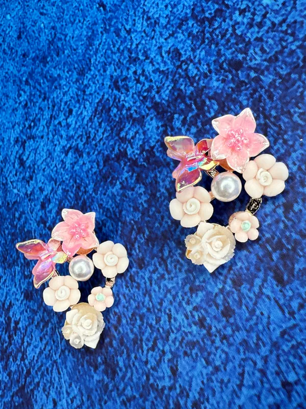Floral_Bouquet_Earrings_Pink