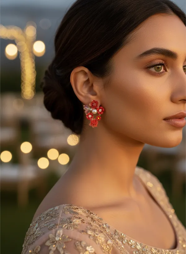Floral_Bouquet_Earrings_Orange