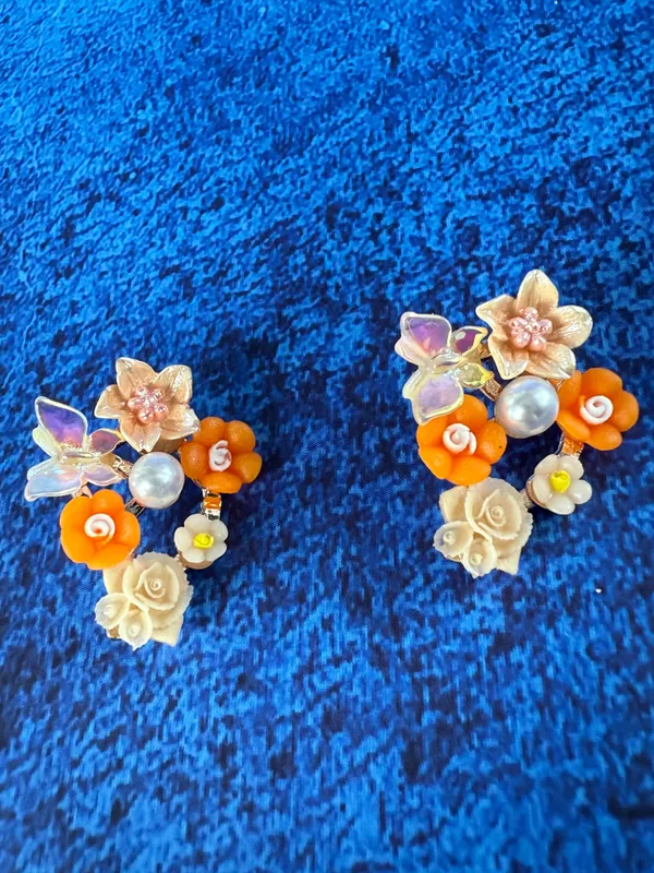 Floral_Bouquet_Earrings_Orange