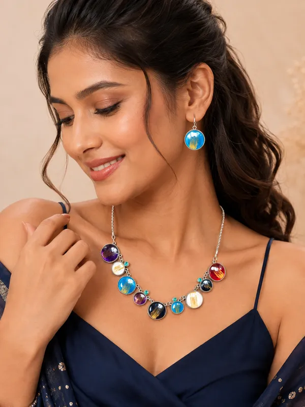 Korean_Style_Glass_Necklace_Set_-Multicolour_Round