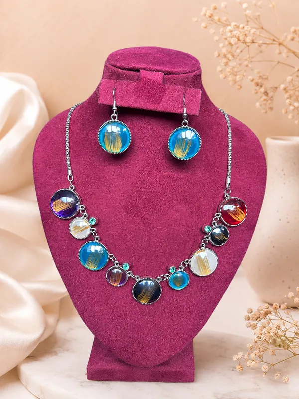 Korean_Style_Glass_Necklace_Set_-Multicolour_Round