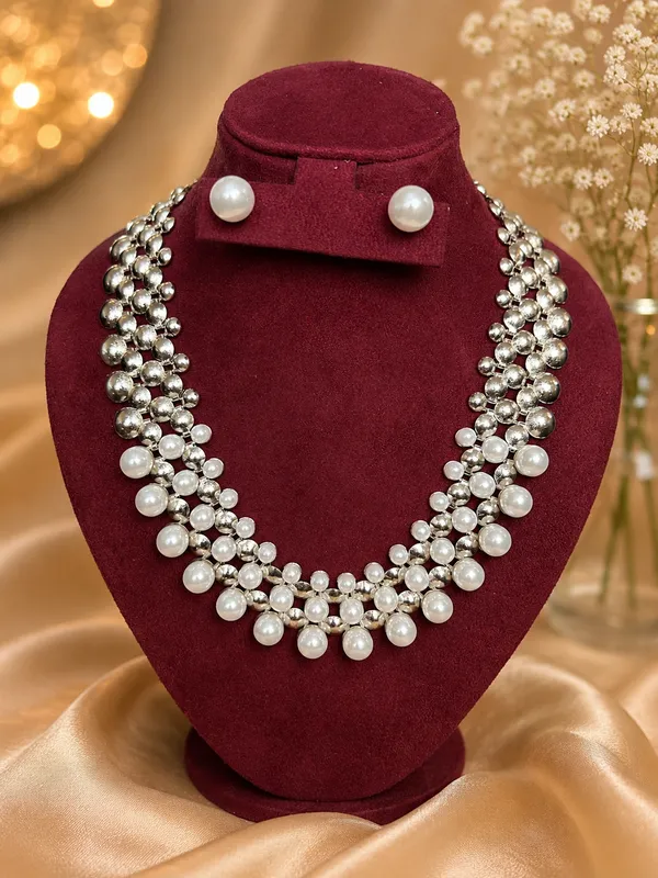 Pearl_Eleagance_Neclace_Set_-_Silver