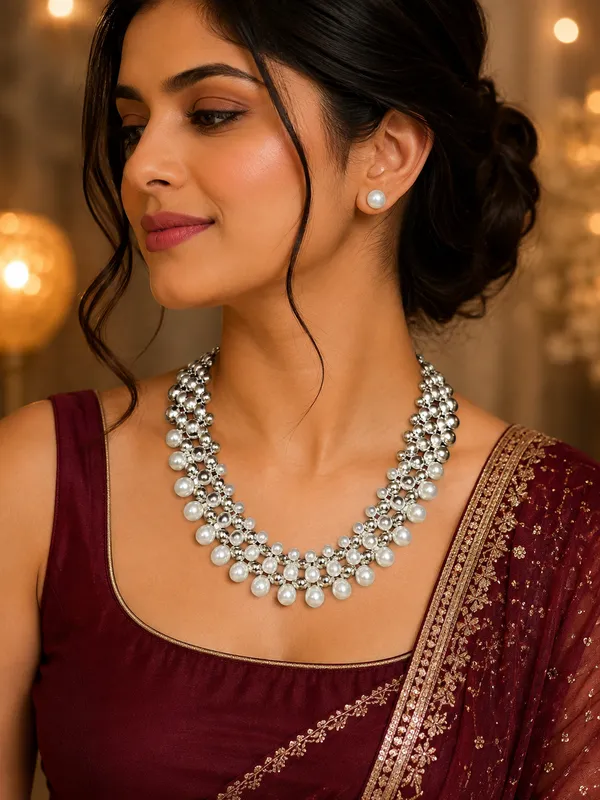 Pearl_Eleagance_Neclace_Set_-_Silver