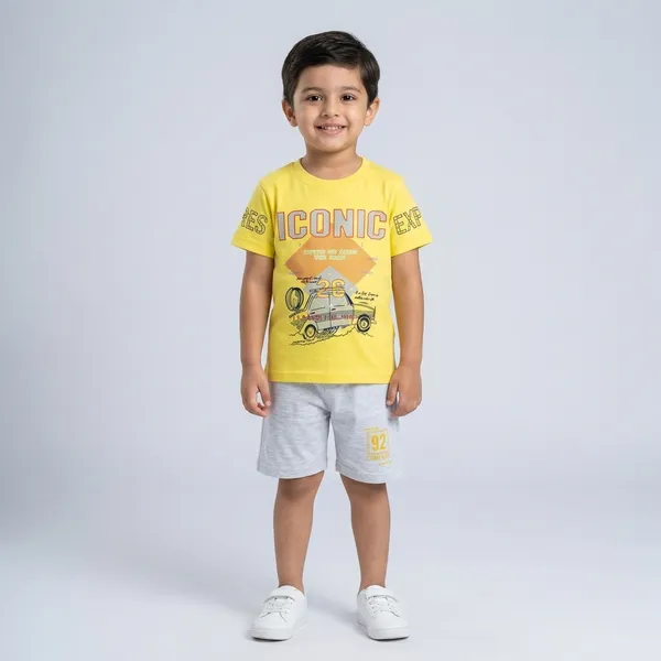 Yellow_And_Grey_Cotton_Graphic_Print_T-Shirt_And_Shorts_For_Boys