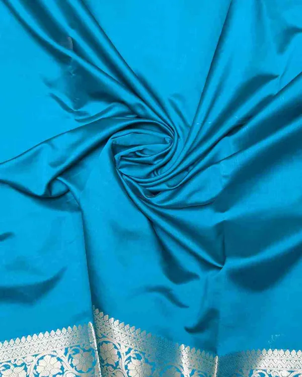 Turquoise_Banarasi_Soft_Silk_Saree_For_Women