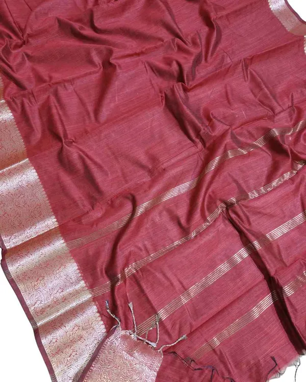 Maroon_Spun_Cotton_Saree_For_Women