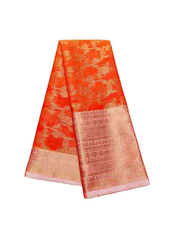 Orange_Banarasi_Silk_Saree_For_Women