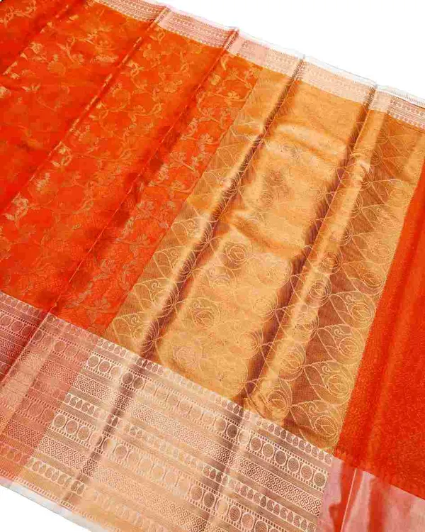 Orange_Banarasi_Silk_Saree_For_Women