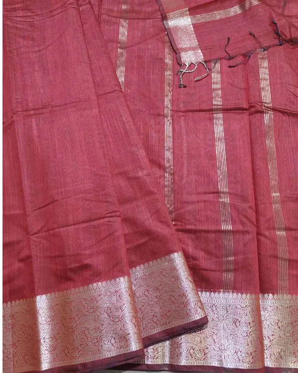 Maroon_Spun_Cotton_Saree_For_Women