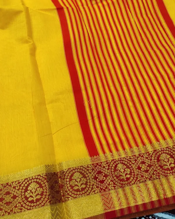 Yellow_Cotton_Saree_For_Women