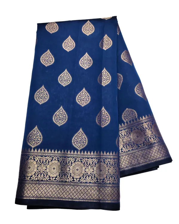 Blue_Banarasi_Soft_Silk_Saree_For_Women