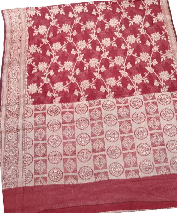 Maroon_Cotton_Saree_For_Women