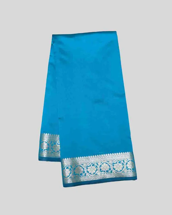 Turquoise_Banarasi_Soft_Silk_Saree_For_Women