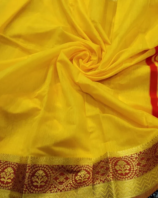 Yellow_Cotton_Saree_For_Women