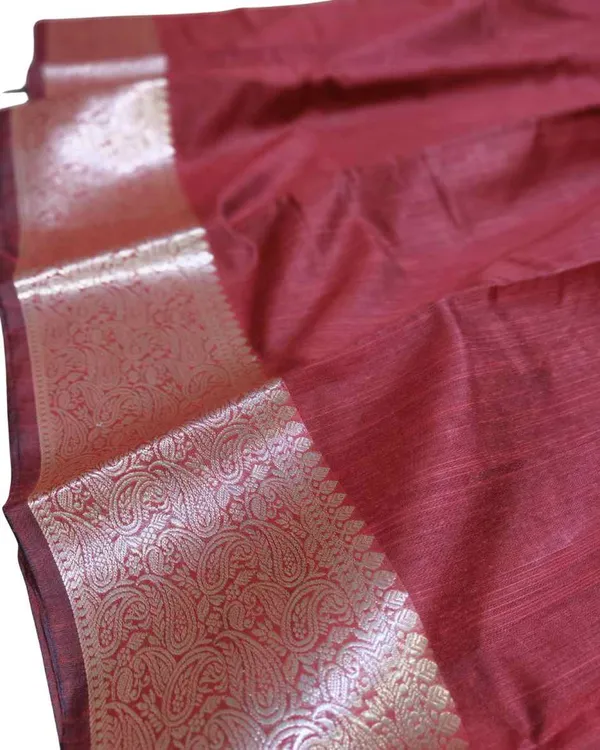Maroon_Spun_Cotton_Saree_For_Women