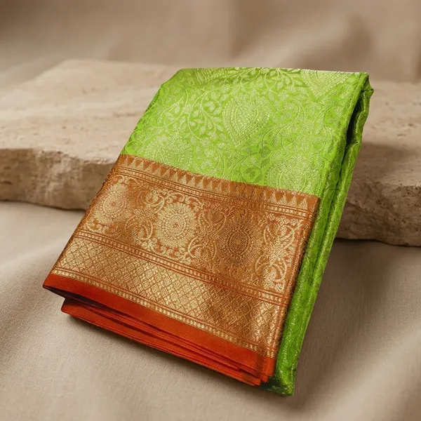 Green_Banarasi_Soft_Silk_Saree_For_Women