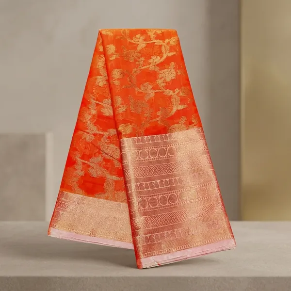 Orange_Banarasi_Silk_Saree_For_Women