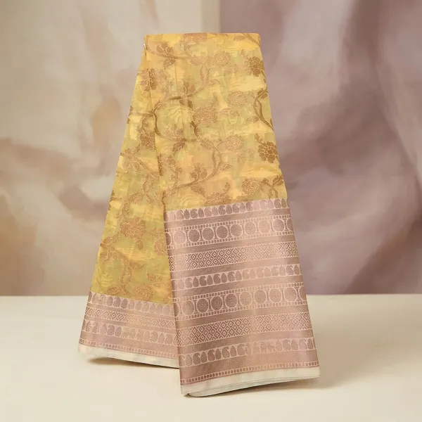 Yellow_Banarasi_Silk_Saree_For_Women