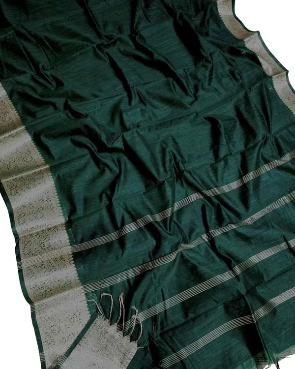 Green_Spun_Cotton_Saree_For_Women