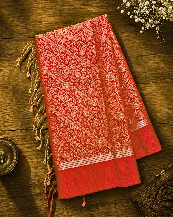 Red_Banarasi_Soft_Silk_Saree_For_Women