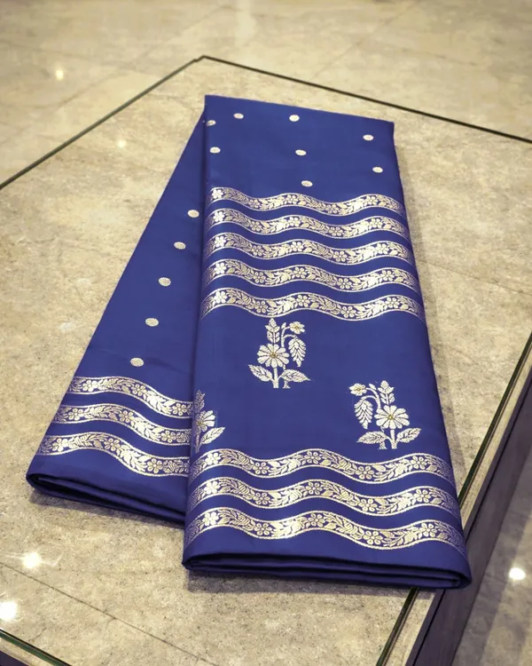 Blue_Banarasi_Soft_Silk_Saree_For_Women