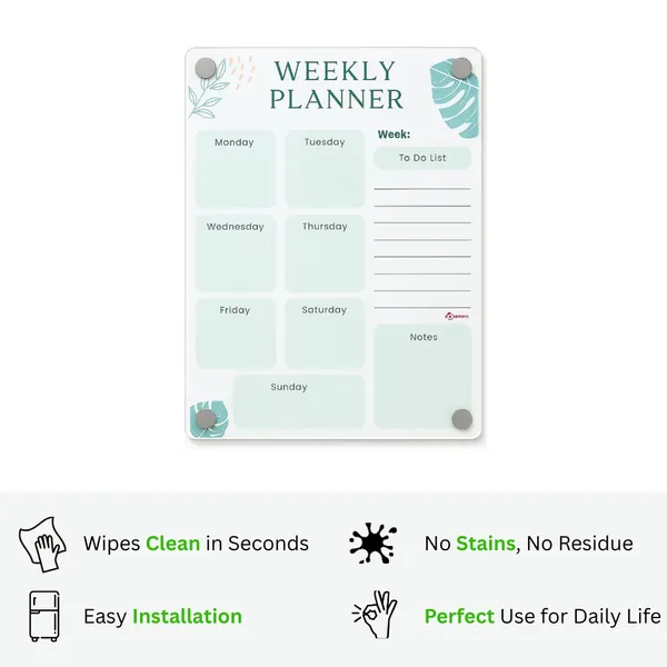 Magnetic_Weekly_Planner_To_Do_Board_For_Fridge_A4_21_30_Cm_Acrylic_Dry_Erase_Chart_For_Kids_Adults_Strong_Magnets_2_Markers_Eraser_Cloth_Meal_Plan_Chores_Notes_Green