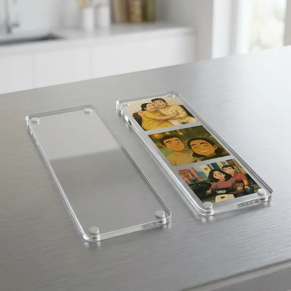 Acrylic_Magnetic_Picture_Photo_Frames_Vertical_Strip_Magnetic_Fridge_Photo_Frame_For_3_Photos_Slim_6_5X2_Inch_Photo_Booth_Frame_Personaliseable_Gift_Pack_Of_1_Set