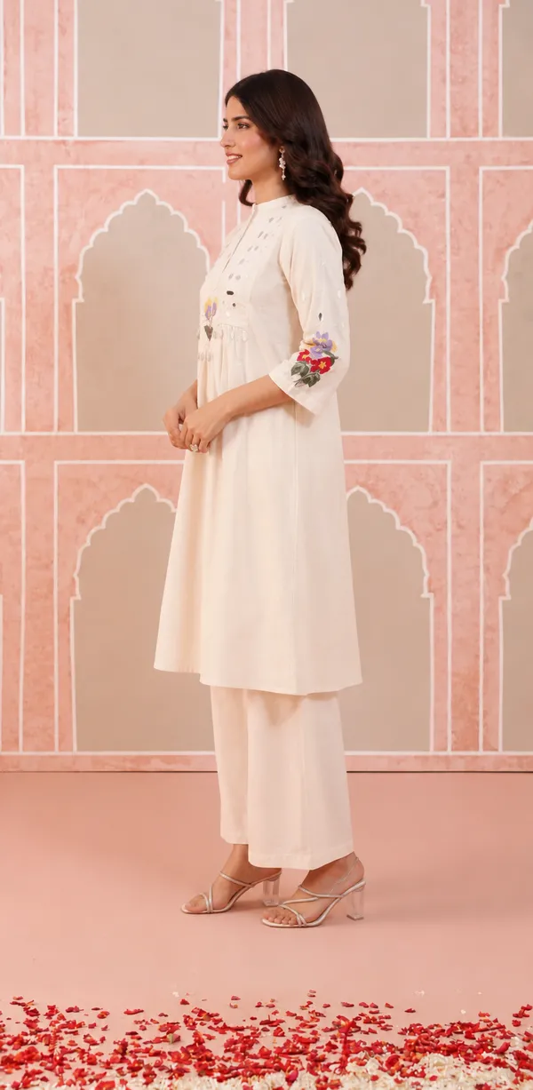 White_Cotton_Floral_Embroidered_A-Line_Kurta_Set_For_Women