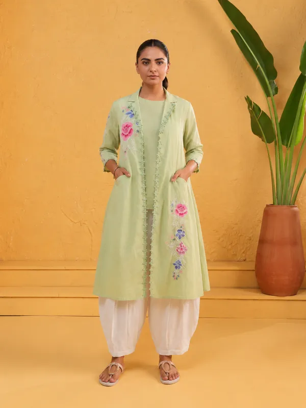 Light_Green_Floral_Embroidered_Kurta_Set_For_Women
