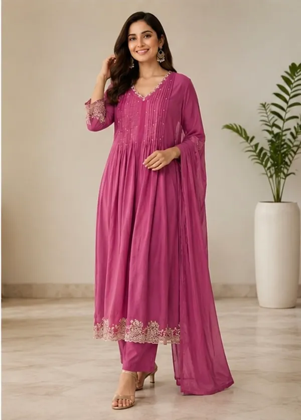 Amouli_Women’s_Magenta_V-Neck_Embroidered_Anarkali_Kurta_Set_with_Pant_&_Dupatta_|_Festive_&_Ethnic_Wear