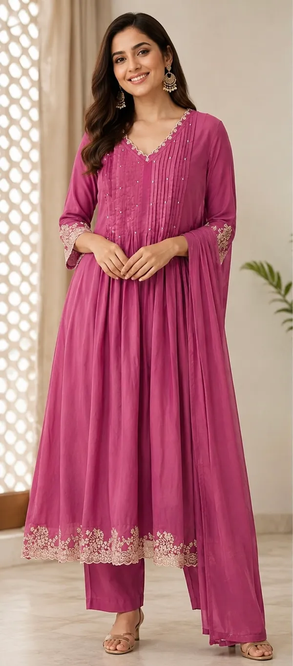 Amouli_Women’s_Magenta_V-Neck_Embroidered_Anarkali_Kurta_Set_with_Pant_&_Dupatta_|_Festive_&_Ethnic_Wear